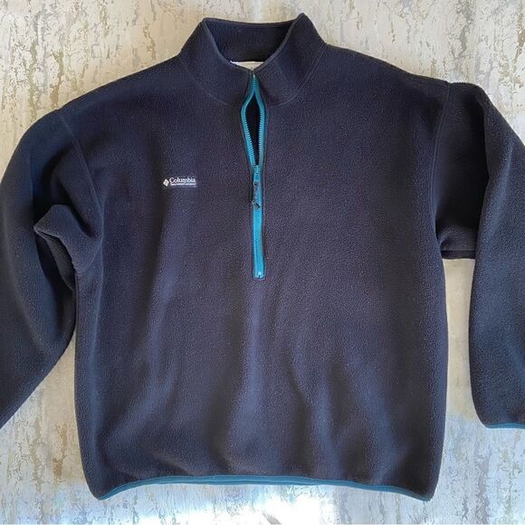 Columbia Y2K 90s quarter zip black fleece - Picture 1 of 5
